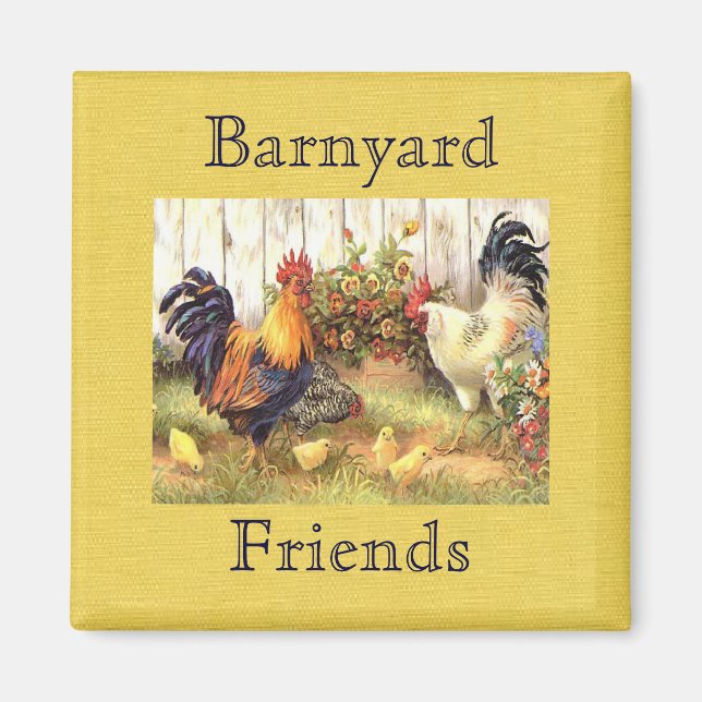 French Country Barnyard Friends Fridge Magnet (Front)