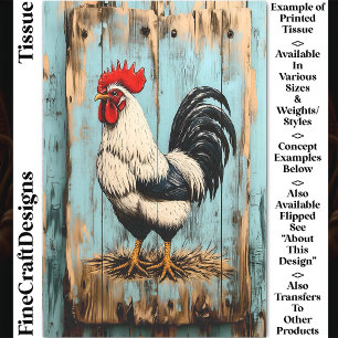 French Country Barnyard Rooster DB7L Decoupage Tissue Paper