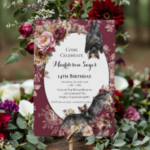 French Country Bat Birthday Invitation