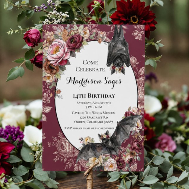 French Country Bat Birthday Invitation  (Creator Uploaded)