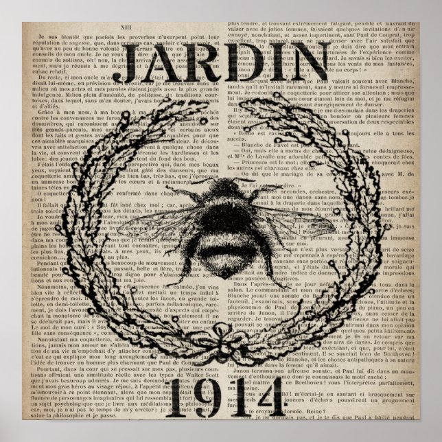 french country botanical vintage queen bee poster (Front)