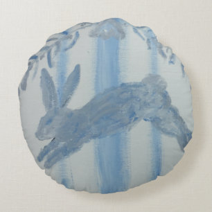 French Country Bunny Rabbit Round Cushion