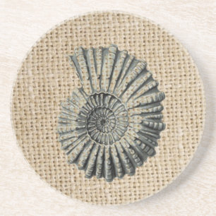 french country burlap beach coastal chic seashell coaster