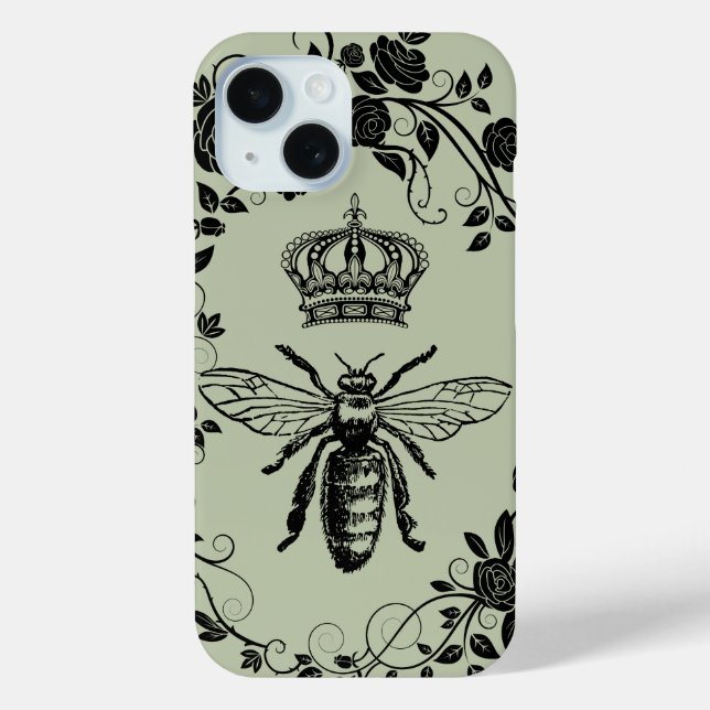 french country chic victorian crown queen bee Case-Mate iPhone case (Back)