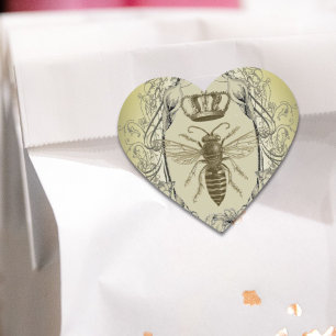 french country chic victorian crown queen bee heart sticker
