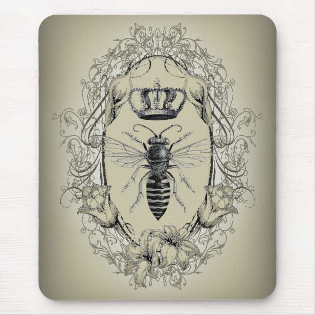 french country chic victorian crown queen bee mouse mat (Front)