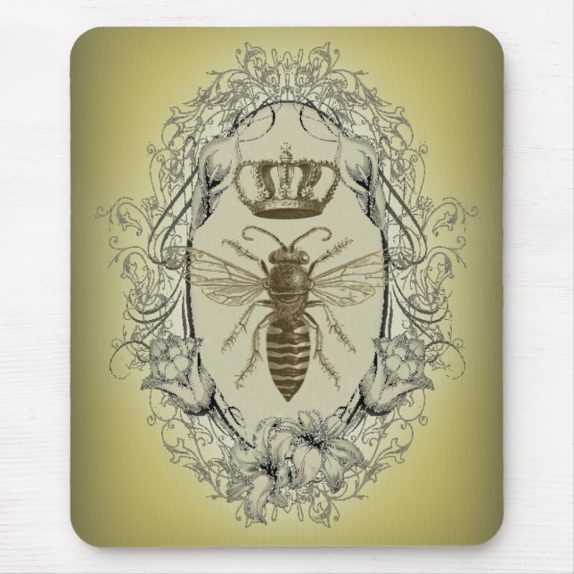 french country chic victorian crown queen bee mouse mat (Front)