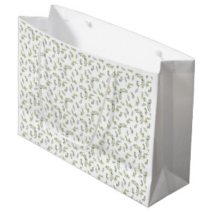 French Country Chic Watercolor Olive Pattern Large Gift Bag