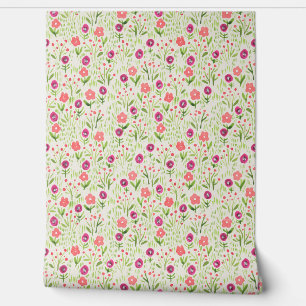 French country delicate flowers wallpaper