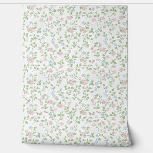 French country delicate flowers wallpaper