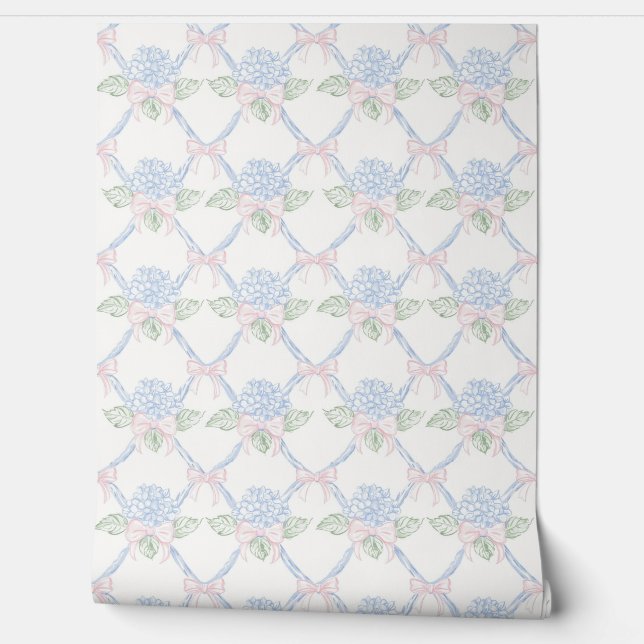 French country delicate flowers wallpaper  (Unrolling)