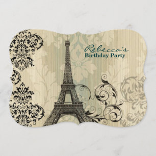 french country eiffel tower paris birthday party invitation