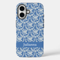 French Country Farmhouse Blue Floral Personalised