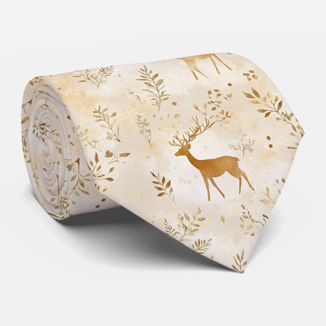 French Country Fawn Pattern Tie (Rolled)