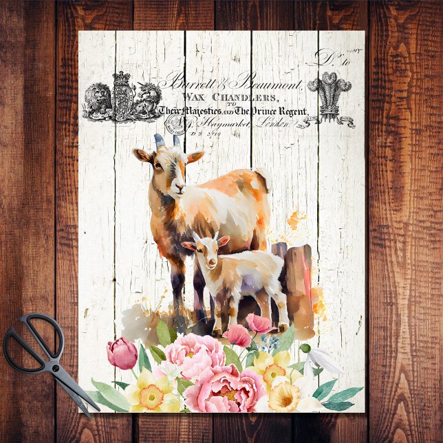 French Country Floral Alpine Goats Tissue Paper (Creator Uploaded)