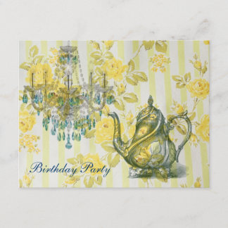 french country garden birthday tea party invitation