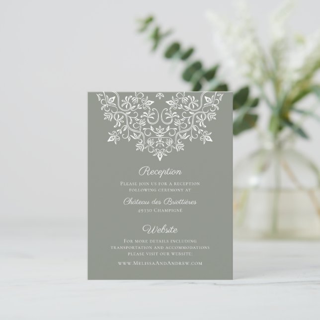 French Country Garden Lace Invitations (Standing Front)