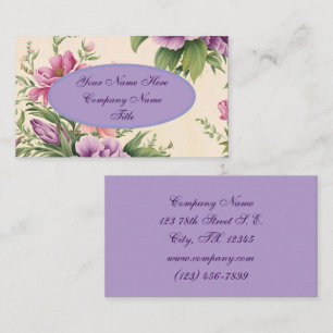 French Country Garden Lavender & Rose Blooms Business Card