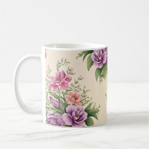 French Country Garden Lavender & Rose Blooms Coffee Mug