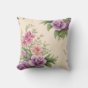 French Country Garden Lavender & Rose Blooms Cushion