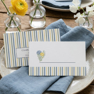 French Country Garden Wedding Stripe Escort Place Card