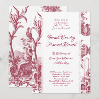 French Country Harvest Birthday Brunch Baroque Invitation