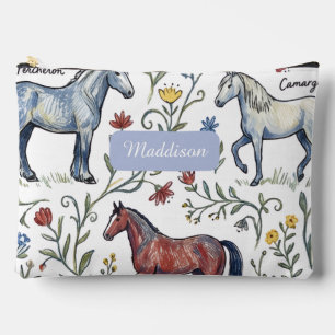 French Country Horse School Accessory Pouch