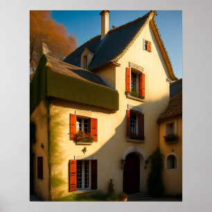 French Country House Digital Art Print