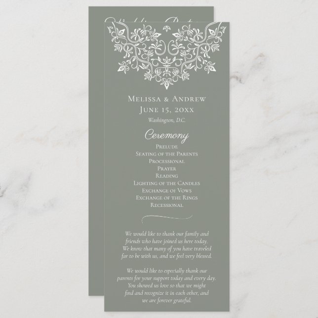 French Country Lace Garden Programs Programme (Front/Back)