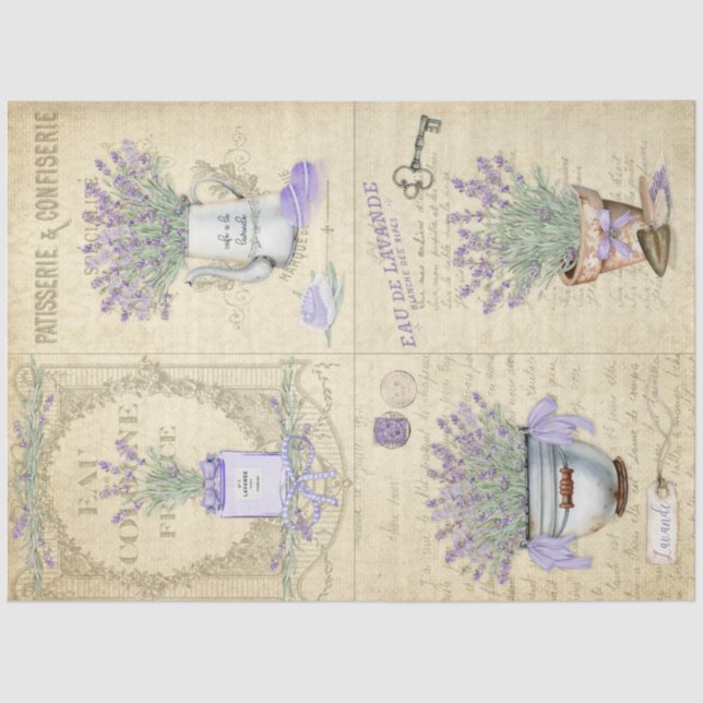 French Country Lavender Decoupage Tissue Paper (Front)
