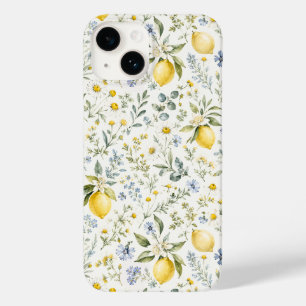 French Country Lemon and Wildflowers Pattern Case-Mate iPhone 14 Case