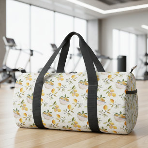 French Country Lemon Pattern Duffle Bag