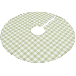 French Country Meadow Gingham - sage green plaid. Brushed Polyester Tree Skirt