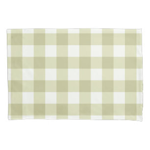 French Country Meadow Gingham - sage green plaid. Pillowcase