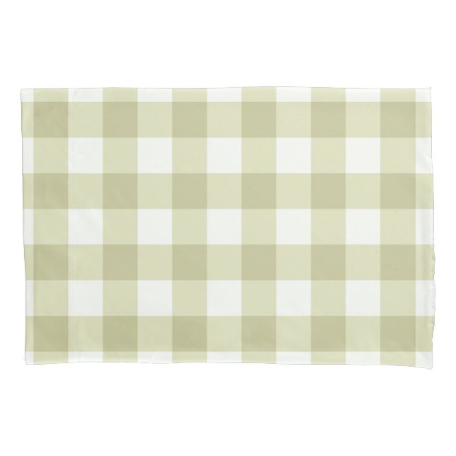French Country Meadow Gingham - sage green plaid. Pillowcase (Front)