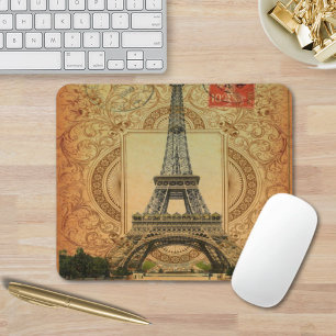 french country modern vintage paris eiffel tower mouse mat