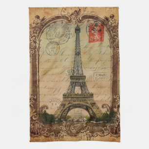 french country modern vintage paris eiffel tower tea towel