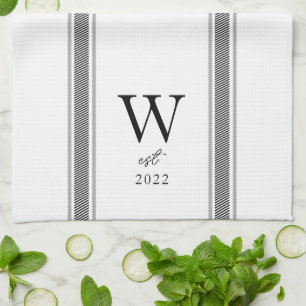 French Country Monogram Newlywed Kitchen Towel
