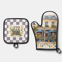 French Country Oven Mitt and Pot Holders