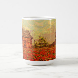 french country poppies coffee mug