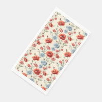 French Country Poppy and Dahlia Toile