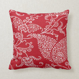 French Country Red MoJo Throw Pillow
