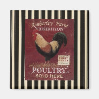 French Country Rooster Poultry Fridge Magnet