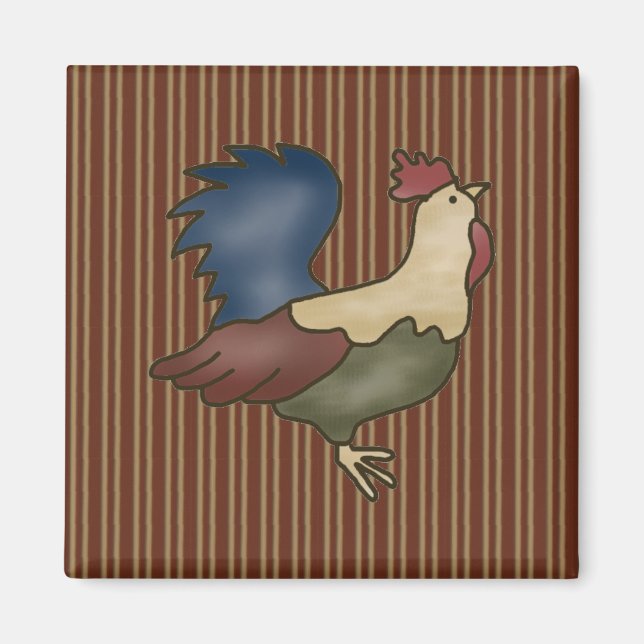 French Country Rooster Wine Fridge Magnet (Front)