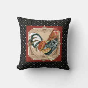 French Country Roosters Vintage Antique Home Decor Cushion
