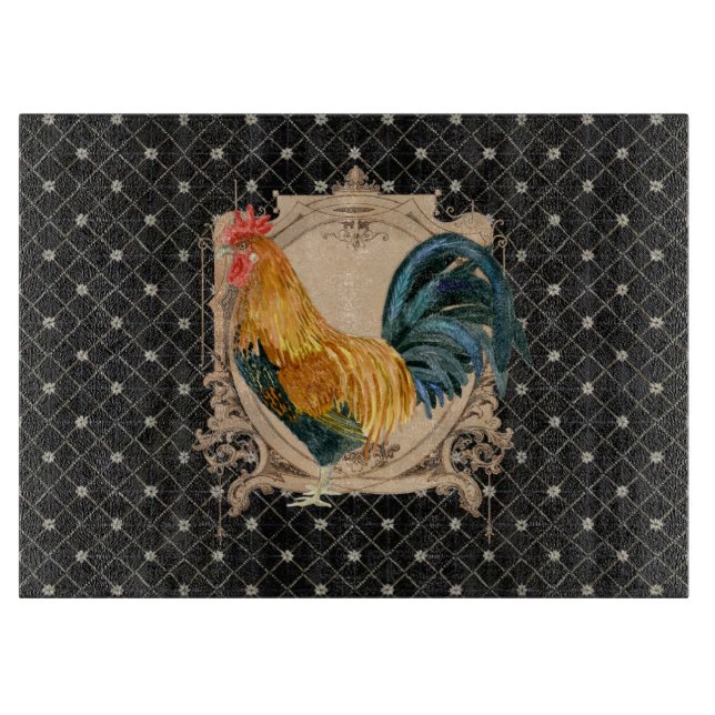 French Country Roosters Vintage Antique Home Decor Cutting Board (Front)
