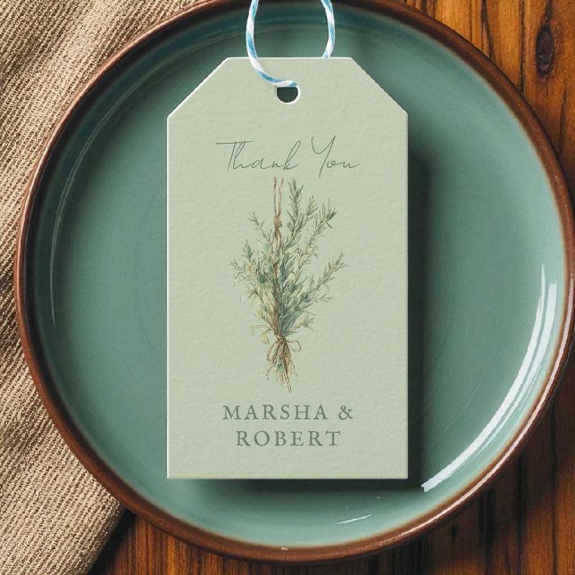 French Country Rosemary Rustic Wedding Gift Tag (Creator Uploaded)