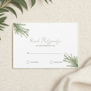 French Country Rosemary Sprigs with Twine RSVP Card