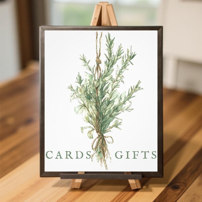 French Country Rosemary Wedding Cards & Gifts Sign (Creator Uploaded)