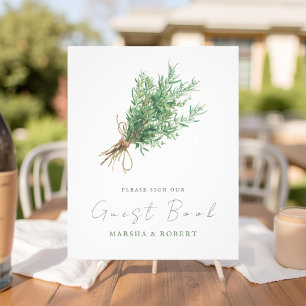 French Country Rosemary Wedding Guest Book Sign